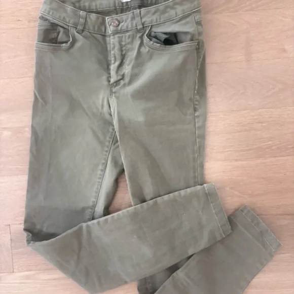Zara Olive Green Skinny Pants - Picture 3 of 6